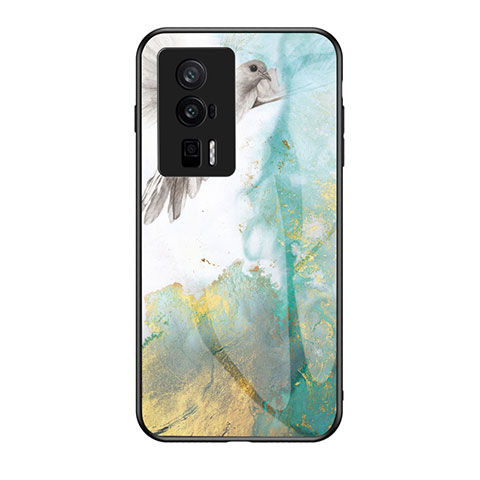 Custodia Silicone Gel Laterale Fantasia Modello Specchio Cover per Xiaomi Redmi K60 Pro 5G Verde