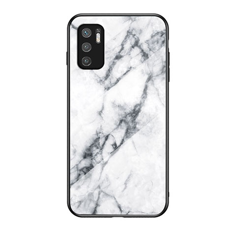 Custodia Silicone Gel Laterale Fantasia Modello Specchio Cover per Xiaomi Redmi Note 10 5G Bianco