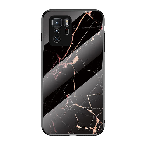 Custodia Silicone Gel Laterale Fantasia Modello Specchio Cover per Xiaomi Redmi Note 10 Pro 5G Oro e Nero