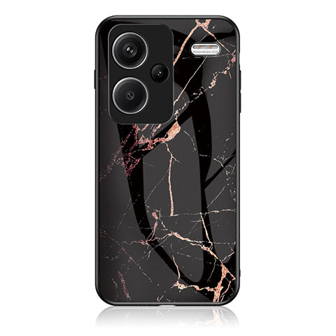 Custodia Silicone Gel Laterale Fantasia Modello Specchio Cover per Xiaomi Redmi Note 13 Pro+ Plus 5G Oro e Nero