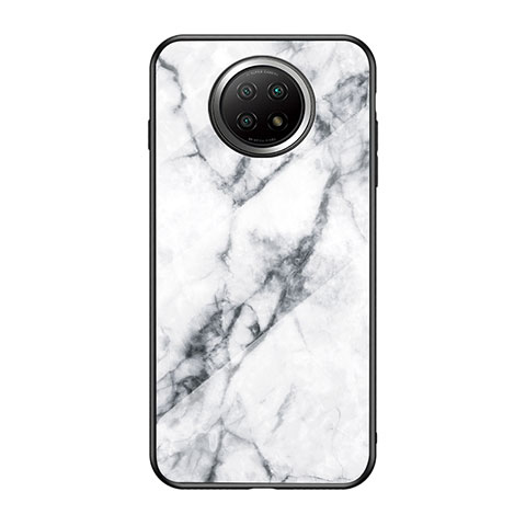 Custodia Silicone Gel Laterale Fantasia Modello Specchio Cover per Xiaomi Redmi Note 9T 5G Bianco