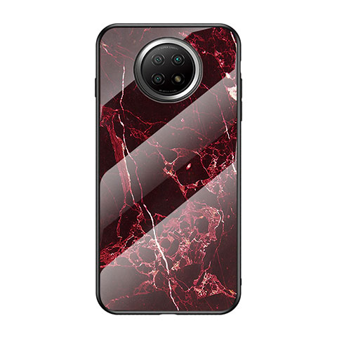 Custodia Silicone Gel Laterale Fantasia Modello Specchio Cover per Xiaomi Redmi Note 9T 5G Rosso