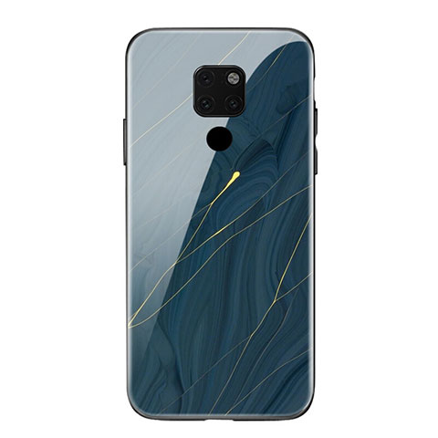 Custodia Silicone Gel Laterale Fantasia Modello Specchio Cover S01 per Huawei Mate 20 Blu