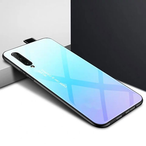 Custodia Silicone Gel Laterale Fantasia Modello Specchio Cover S01 per Huawei P Smart Pro (2019) Cielo Blu