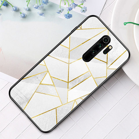 Custodia Silicone Gel Laterale Fantasia Modello Specchio Cover S01 per Xiaomi Redmi Note 8 Pro Bianco