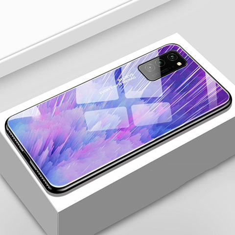 Custodia Silicone Gel Laterale Fantasia Modello Specchio Cover S02 per Huawei Honor V30 Pro 5G Viola