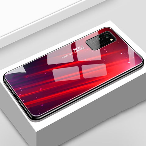 Custodia Silicone Gel Laterale Fantasia Modello Specchio Cover S02 per Huawei Honor View 30 5G Rosso