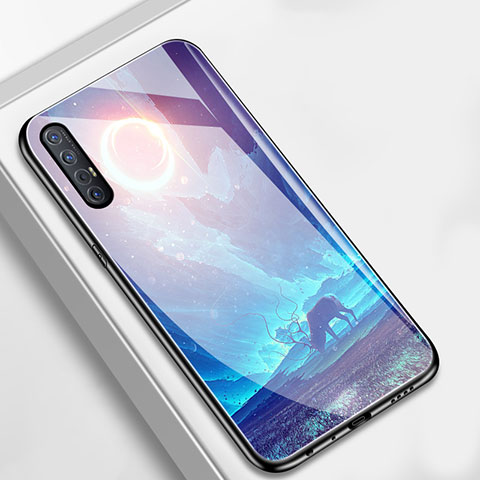 Custodia Silicone Gel Laterale Fantasia Modello Specchio Cover S02 per Oppo Reno3 Pro Viola