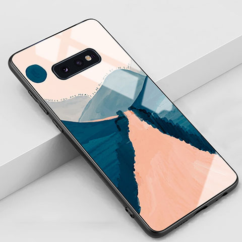 Custodia Silicone Gel Laterale Fantasia Modello Specchio Cover S02 per Samsung Galaxy S10e Arancione