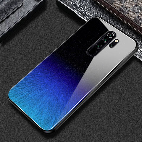 Custodia Silicone Gel Laterale Fantasia Modello Specchio Cover S02 per Xiaomi Redmi Note 8 Pro Blu