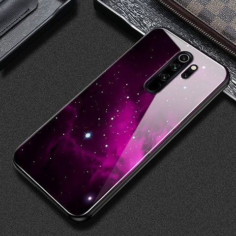 Custodia Silicone Gel Laterale Fantasia Modello Specchio Cover S02 per Xiaomi Redmi Note 8 Pro Viola