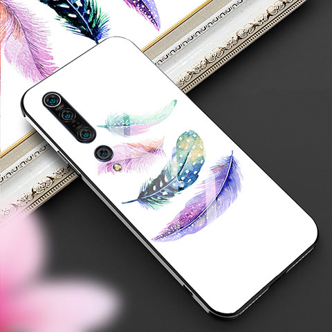 Custodia Silicone Gel Laterale Fantasia Modello Specchio Cover S03 per Xiaomi Mi 10 Pro Viola