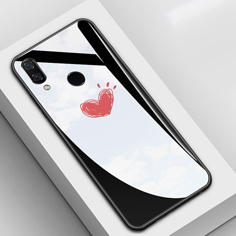 Custodia Silicone Gel Laterale Fantasia Modello Specchio Cover S04 per Huawei Nova 3e Rosso e Nero