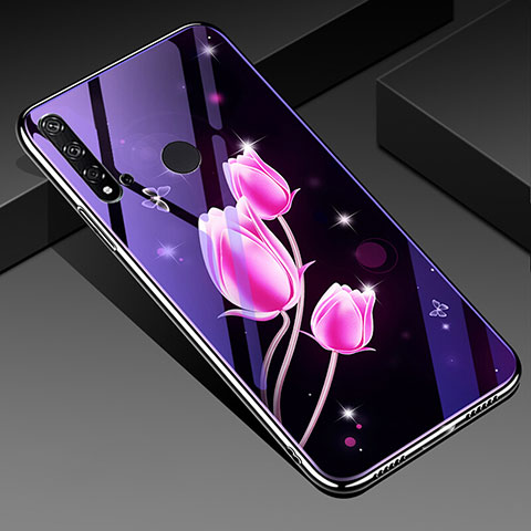 Custodia Silicone Gel Laterale Fiori Specchio Cover per Huawei P20 Lite (2019) Rosa