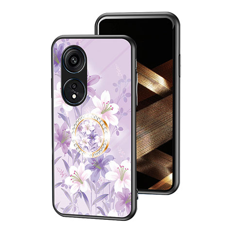 Custodia Silicone Gel Laterale Fiori Specchio Cover S01 per Huawei Honor X5 Plus Lavanda