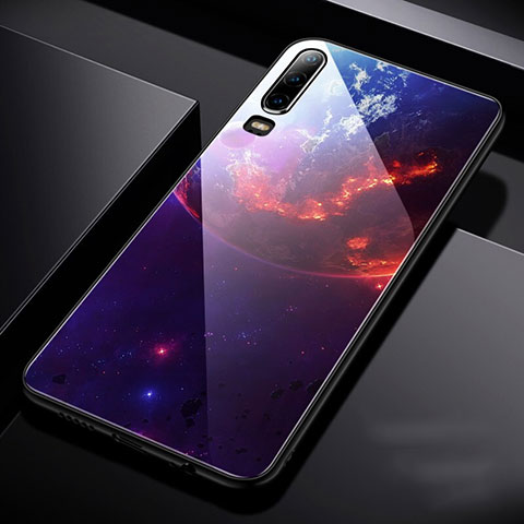 Custodia Silicone Gel Laterale Mistica Luna Stelle Specchio Cover per Huawei P30 Multicolore