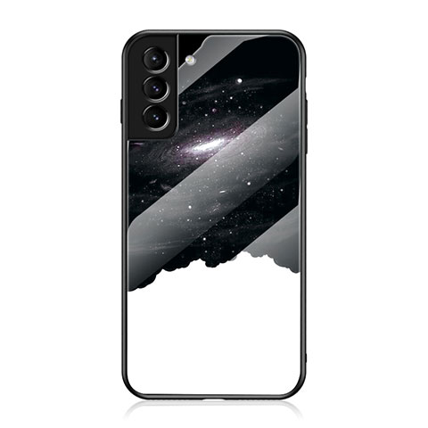 Custodia Silicone Gel Laterale Mistica Luna Stelle Specchio Cover per Samsung Galaxy S21 5G Bianco