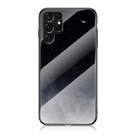 Custodia Silicone Gel Laterale Mistica Luna Stelle Specchio Cover per Samsung Galaxy S21 Ultra 5G Nero