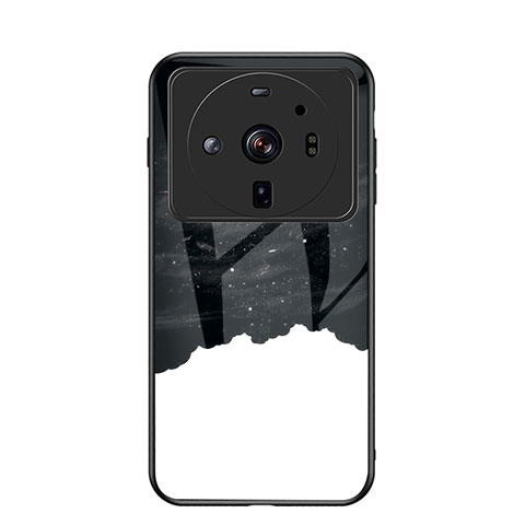 Custodia Silicone Gel Laterale Mistica Luna Stelle Specchio Cover per Xiaomi Mi 12 Ultra 5G Bianco