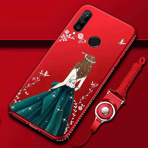 Custodia Silicone Gel Morbida Abito Ragazza Cover K01 per Huawei Nova 4e Multicolore