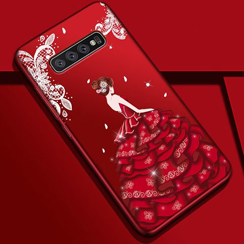 Custodia Silicone Gel Morbida Abito Ragazza Cover K01 per Samsung Galaxy S10 5G Colorato