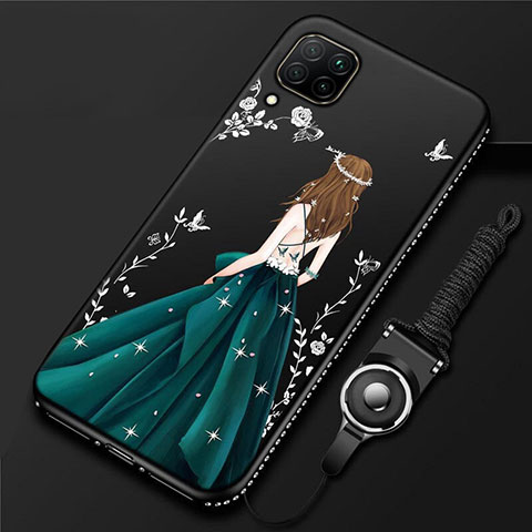 Custodia Silicone Gel Morbida Abito Ragazza Cover per Huawei Nova 6 SE Nero