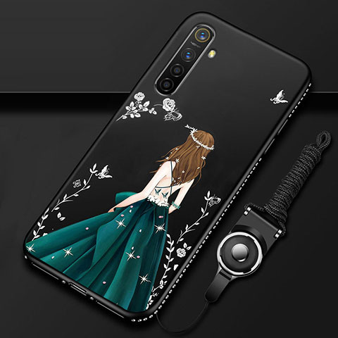 Custodia Silicone Gel Morbida Abito Ragazza Cover per Oppo K5 Nero