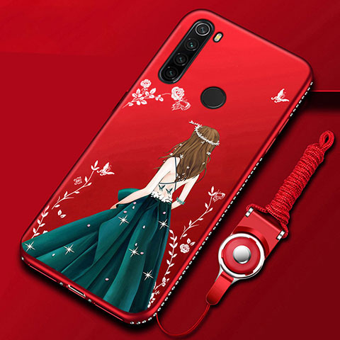 Custodia Silicone Gel Morbida Abito Ragazza Cover per Xiaomi Redmi Note 8T Multicolore