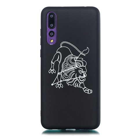 Custodia Silicone Gel Morbida Costellazione Cover S02 per Huawei P20 Pro Nero