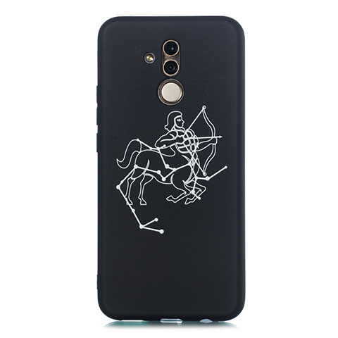 Custodia Silicone Gel Morbida Costellazione Cover S03 per Huawei Mate 20 Lite Nero