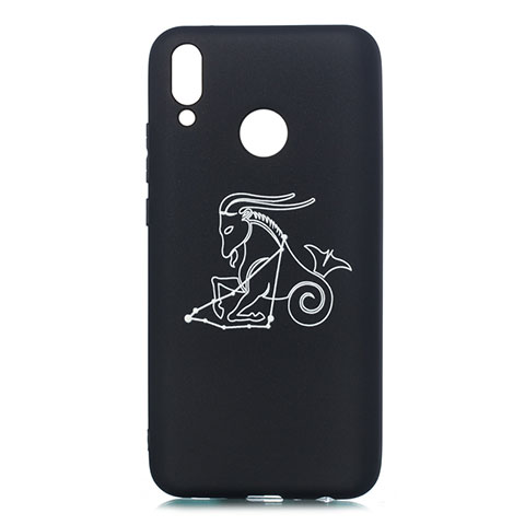 Custodia Silicone Gel Morbida Costellazione Cover S03 per Huawei Y9 (2019) Nero