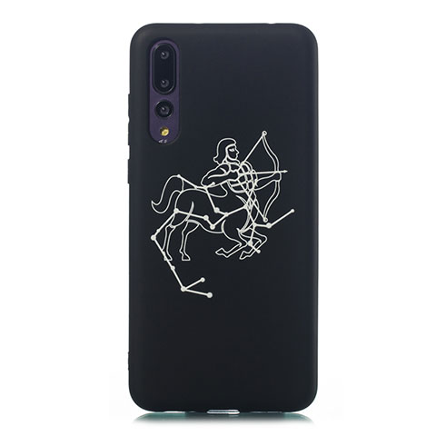 Custodia Silicone Gel Morbida Costellazione Cover S10 per Huawei P20 Pro Nero