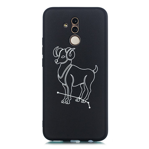 Custodia Silicone Gel Morbida Costellazione Cover S11 per Huawei Mate 20 Lite Nero