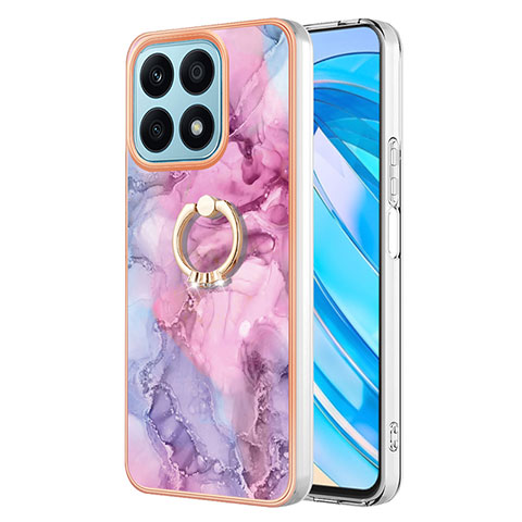 Custodia Silicone Gel Morbida Fantasia Modello Cover con Anello Supporto Y01B per Huawei Honor X8a 4G Lavanda