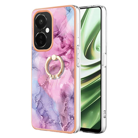 Custodia Silicone Gel Morbida Fantasia Modello Cover con Anello Supporto Y01B per OnePlus Nord CE 3 Lite 5G Lavanda