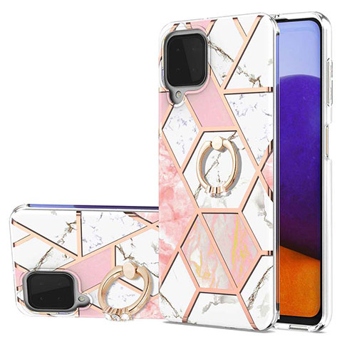 Custodia Silicone Gel Morbida Fantasia Modello Cover con Anello Supporto Y01B per Samsung Galaxy A22 4G Rosa