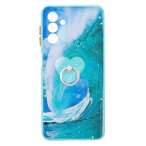 Custodia Silicone Gel Morbida Fantasia Modello Cover con Anello Supporto Y01X per Samsung Galaxy A13 5G Verde