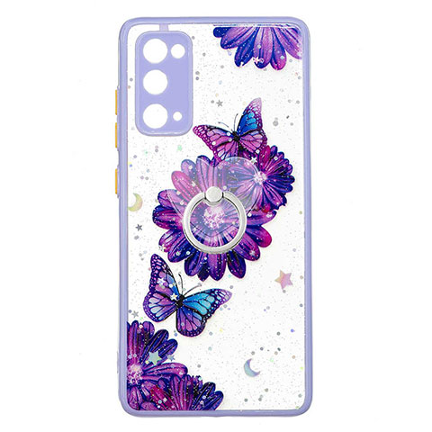 Custodia Silicone Gel Morbida Fantasia Modello Cover con Anello Supporto Y01X per Samsung Galaxy S20 Lite 5G Viola