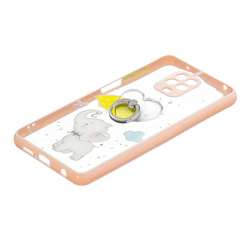 Custodia Silicone Gel Morbida Fantasia Modello Cover con Anello Supporto Y01X per Xiaomi Poco M2 Pro Giallo