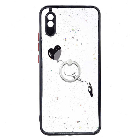 Custodia Silicone Gel Morbida Fantasia Modello Cover con Anello Supporto Y01X per Xiaomi Redmi 9AT Nero