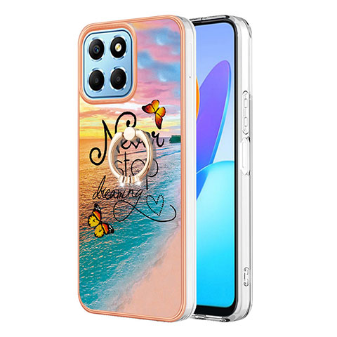 Custodia Silicone Gel Morbida Fantasia Modello Cover con Anello Supporto Y03B per Huawei Honor 70 Lite 5G Multicolore