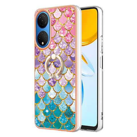 Custodia Silicone Gel Morbida Fantasia Modello Cover con Anello Supporto Y03B per Huawei Honor X7 Colorato