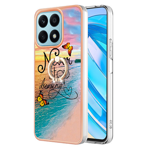 Custodia Silicone Gel Morbida Fantasia Modello Cover con Anello Supporto Y03B per Huawei Honor X8a 4G Multicolore