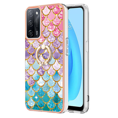 Custodia Silicone Gel Morbida Fantasia Modello Cover con Anello Supporto Y03B per Oppo A55 5G Colorato