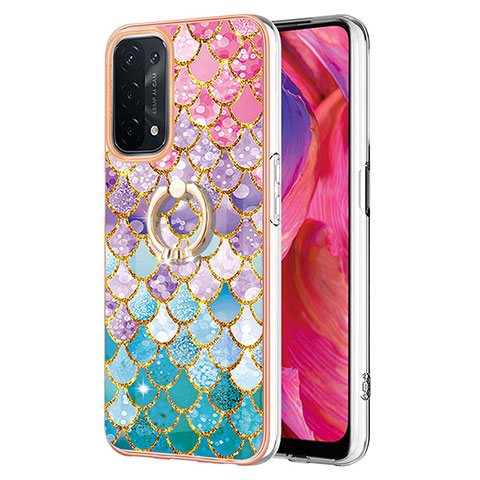 Custodia Silicone Gel Morbida Fantasia Modello Cover con Anello Supporto Y03B per Oppo A93 5G Colorato