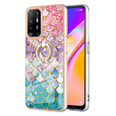 Custodia Silicone Gel Morbida Fantasia Modello Cover con Anello Supporto Y03B per Oppo A94 5G Colorato