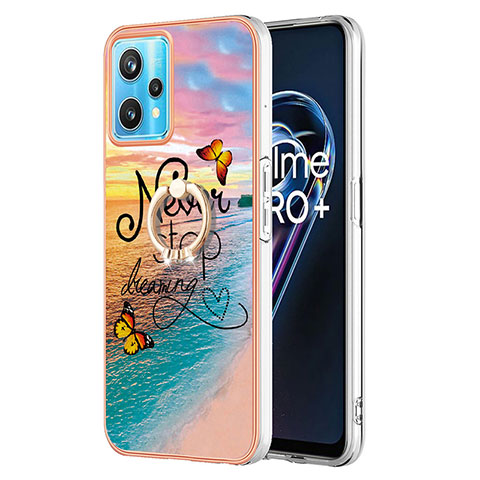 Custodia Silicone Gel Morbida Fantasia Modello Cover con Anello Supporto Y03B per Realme Narzo 50 Pro 5G Multicolore