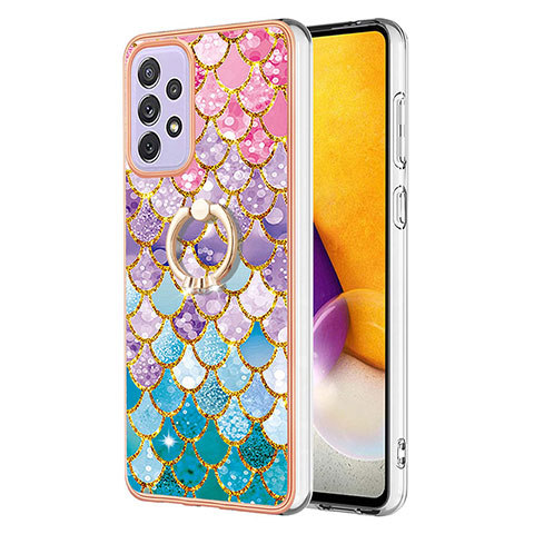 Custodia Silicone Gel Morbida Fantasia Modello Cover con Anello Supporto Y03B per Samsung Galaxy A73 5G Colorato