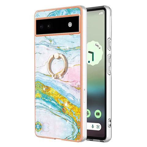 Custodia Silicone Gel Morbida Fantasia Modello Cover con Anello Supporto Y05B per Google Pixel 6a 5G Colorato