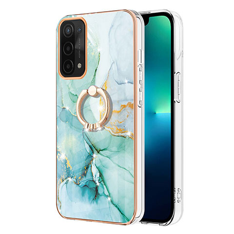 Custodia Silicone Gel Morbida Fantasia Modello Cover con Anello Supporto Y05B per Oppo A74 5G Verde